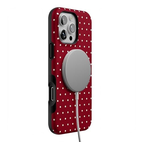 Casely iPhone 16 Pro Max Case | On the Dot | Maroon Polka Dot | Bold Protective Design | MagSafe Compatible Design - Image 3