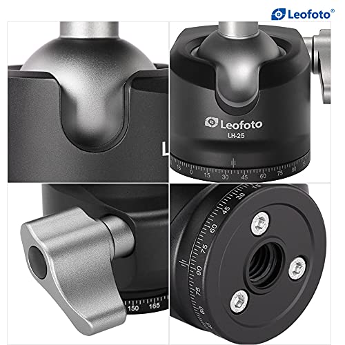 Leofoto - LH-25 Tripod Head with PU-25 Quick Release Plate - Ultra Light and Small - Load Capacity: 6 kg - LH-25+PU-25 - Image 3