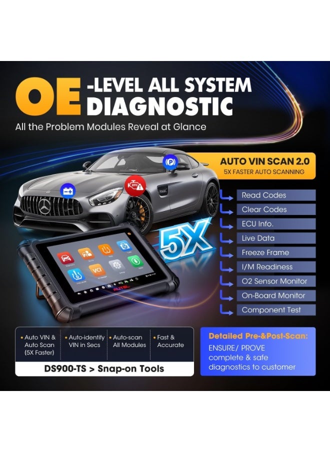 أوتل نظام تشخيص أعطال السيارات MaxiDAS DS900-TS | حلول متكاملة لنظام مراقبة ضغط الإطارات (TPMS) | تغطية شاملة للمركبات | نظام مستوى المعدات الأصلية (OE-Level) | تقنية Smart AutoVIN | اتصال لاسلكي متقدم | تحديثات فورية | تشخيصات نظام مراقبة ضغط الإطارات (TPMS) | تغطية OBD Relearn | إدارة ورش عمل متعددة المهام  - Image 3