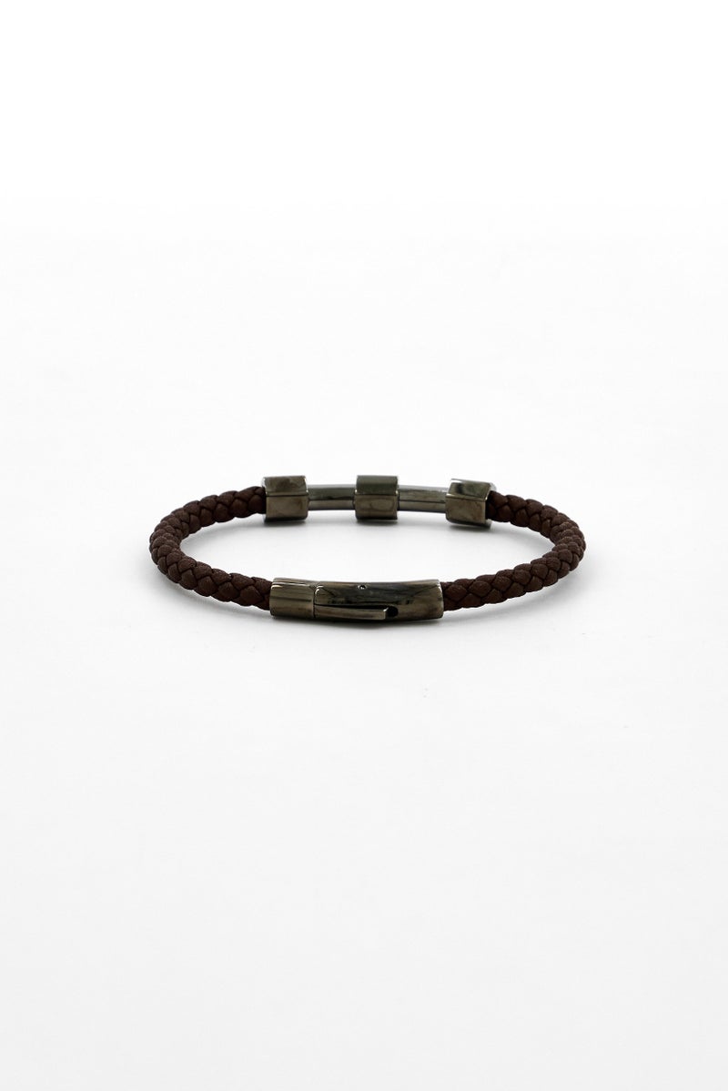 POLICE Men Leather Fashionable Bracelet , Brown  - Image 3