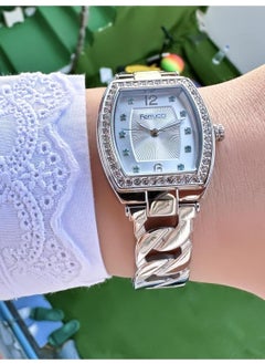 Ferrucci Rectangular Stone Women's Metal Band Wristwatch  - Image 2