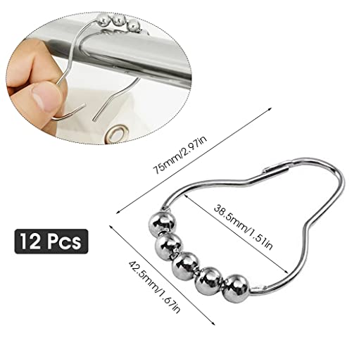 HASTHIP Stainless Steel Curtain Hooks, Approx. 6 x 4cm/2.3 x 1.6 inch, Silver, 12 Pieces - Image 2