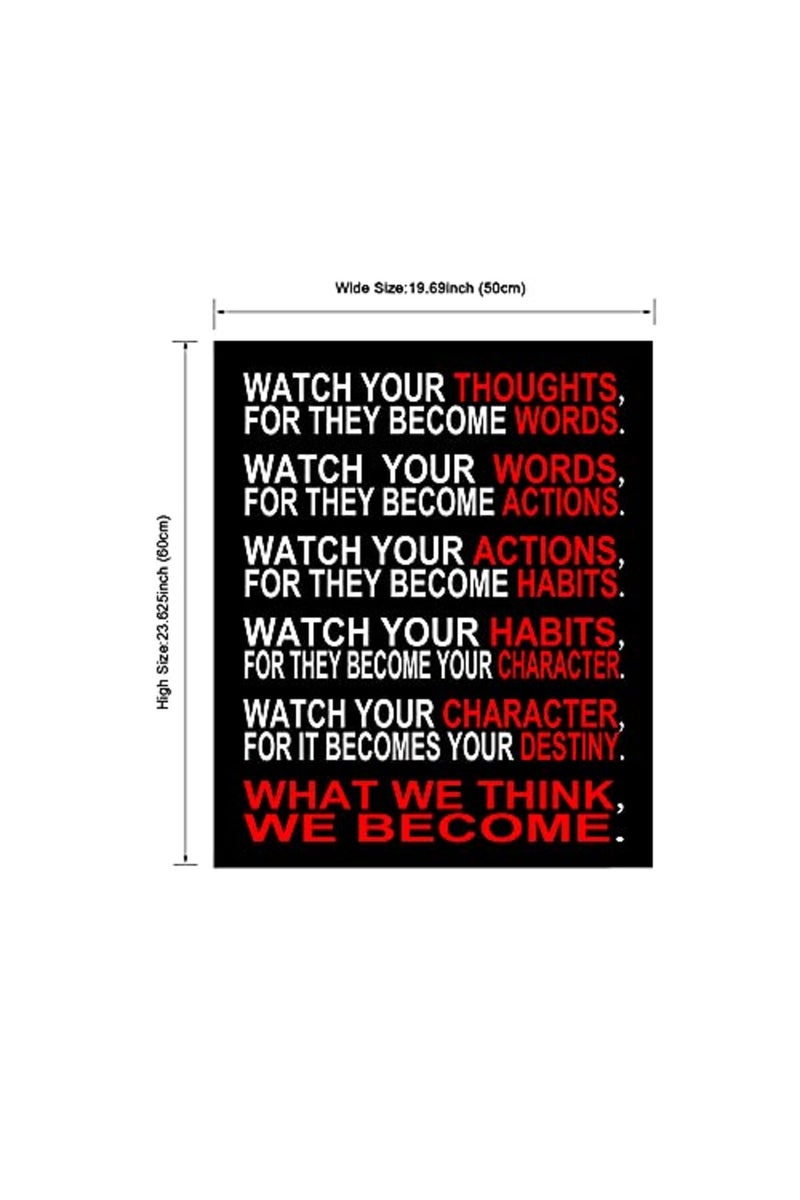 Pyradecor Large Canvas Prints Wall Art Watch Your Thoughts Motivational Classroom Poster - Image 4