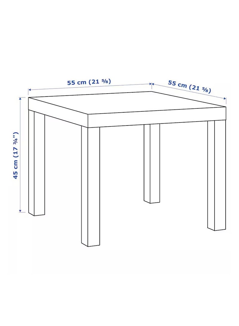 Generic Wooden Side Table White 55x55x45cm  - Image 3