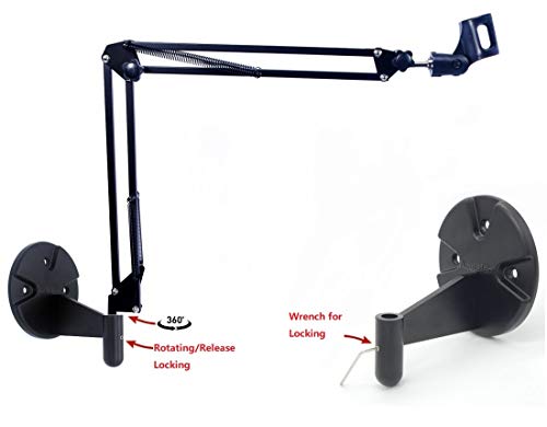 AceTaken Microphone Wall Mount, Suspension Mic Stand Clip for Blue Yeti Snowball,Radio Broadcasting, Voice-Over Sound, Stages,TV Stations,Youtube - Image 4
