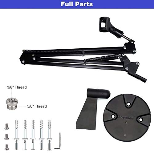 AceTaken Microphone Wall Mount, Suspension Mic Stand Clip for Blue Yeti Snowball,Radio Broadcasting, Voice-Over Sound, Stages,TV Stations,Youtube - Image 2