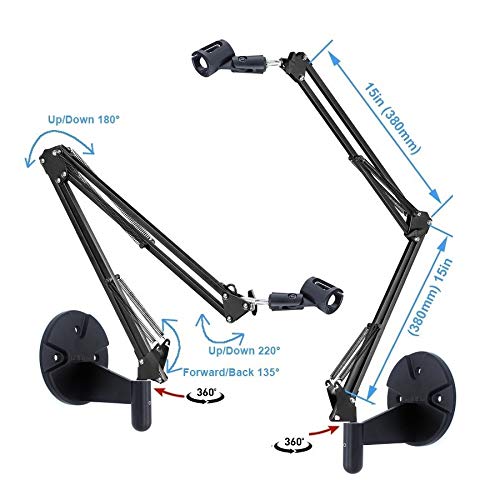 AceTaken Microphone Wall Mount, Suspension Mic Stand Clip for Blue Yeti Snowball,Radio Broadcasting, Voice-Over Sound, Stages,TV Stations,Youtube - Image 3