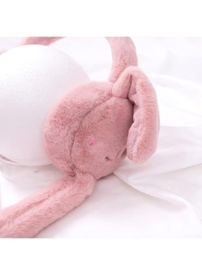 BEYTOR Moving Bunny Earmuffs Plush Winter Ear Warmers for Kids, Windproof Faux Fur Foldable Ear Muffs for Girls and Boys - Image 4