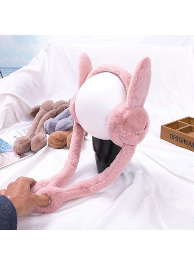 BEYTOR Moving Bunny Earmuffs Plush Winter Ear Warmers for Kids, Windproof Faux Fur Foldable Ear Muffs for Girls and Boys - Image 3