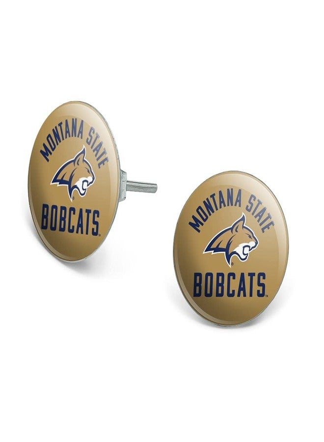GRAPHICS & MORE Montana State University Bobcats Novelty Silver Plated Stud Earrings - Image 1