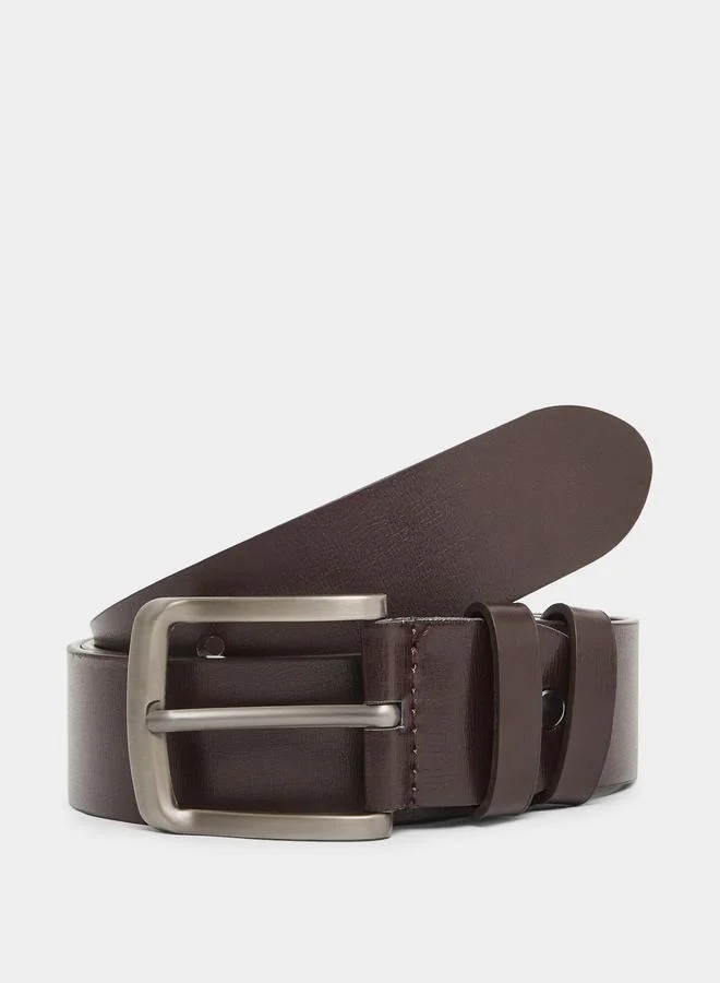 Styli Men Square Buckle Casual Belt