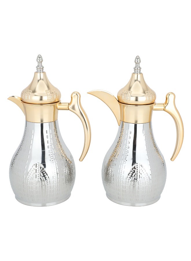 Alsaif Gallery Al Saif Gallery Haila Thermos set, 1.2/1.2 litres, two pieces, steel inner case, steel outer case - silver - Image 1