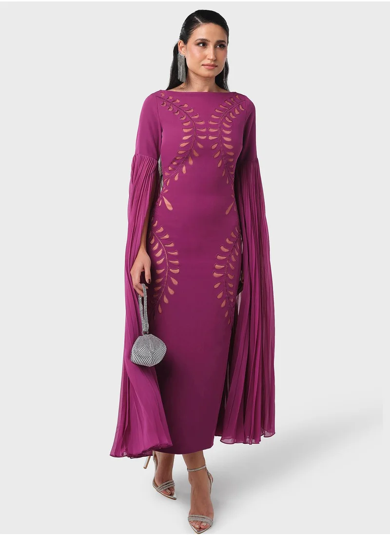 Threadz by Ajooni Pleated Sleeve Dress