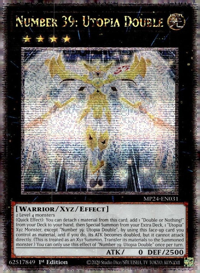 Yu-Gi-Oh! Number 39: Utopia Double - MP24-EN031 - Quarter Century Secret Rare - 1st Edition