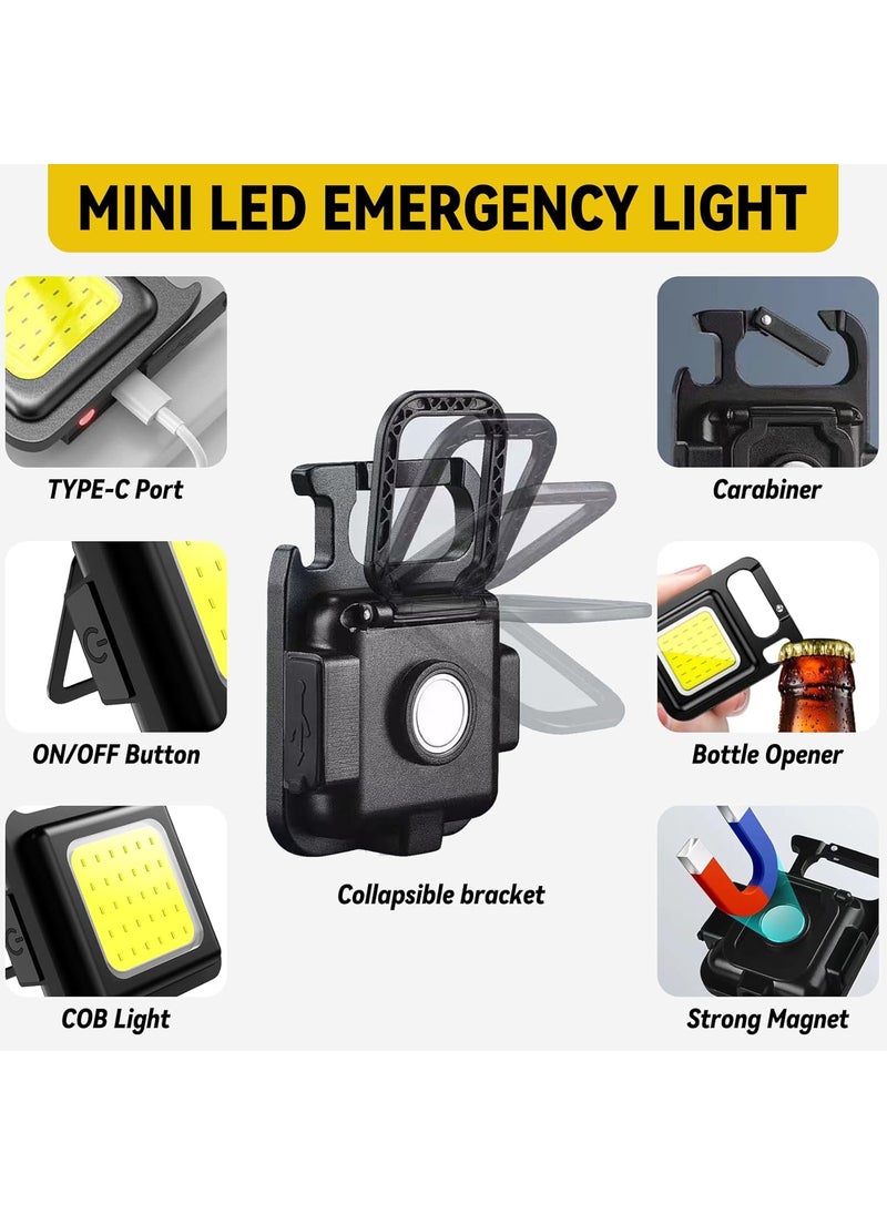 yeatem COB Keychain Work Light Four Lighting Modes 500 mAh Large Battery 1600 lumens Suitable for Night Work Camping Field etc Pack of 2  - Image 3