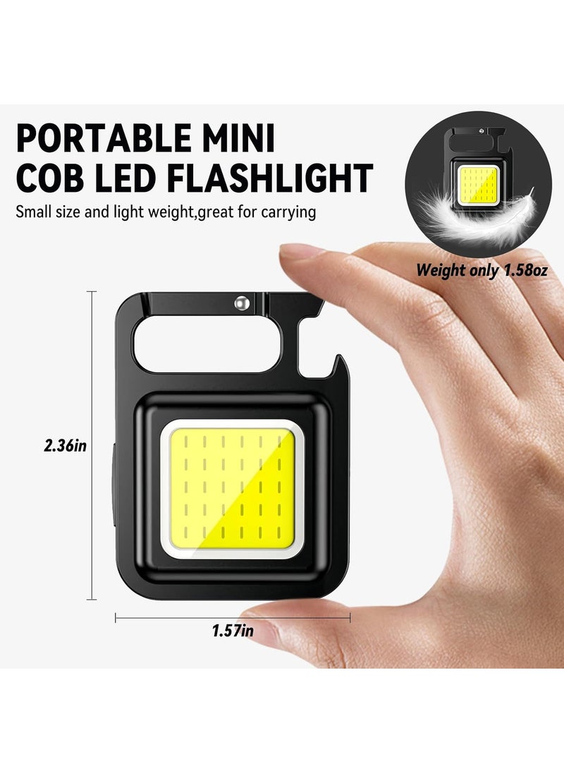 yeatem COB Keychain Work Light Four Lighting Modes 500 mAh Large Battery 1600 lumens Suitable for Night Work Camping Field etc Pack of 2  - Image 2