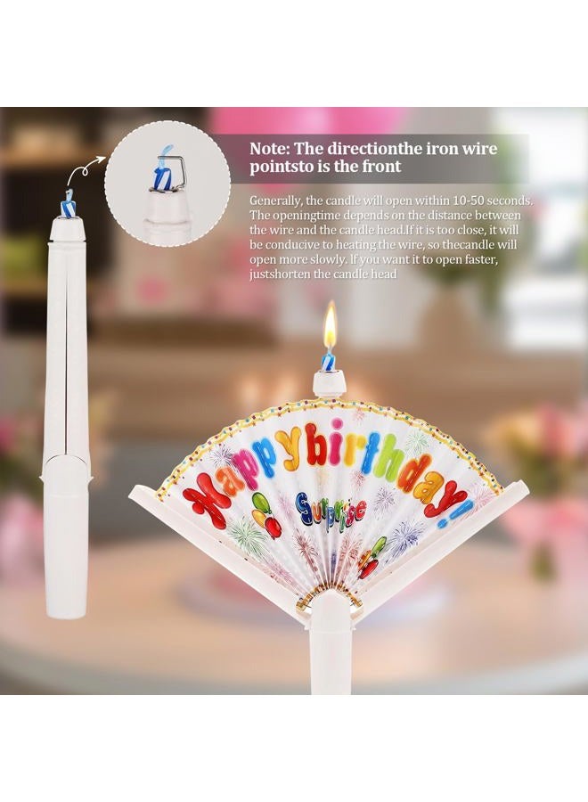 Wanheart 2Pcs Novelty Fan Birthday Candles, Pop-Up Surprise Clown Funny Trick Cake Topper Candle, Creative Happy Birthday Candles for Party Decorations & Supplies - Image 2
