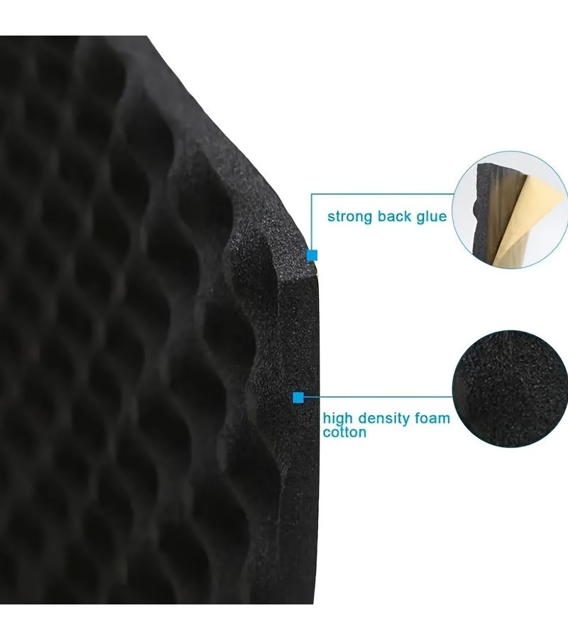 Egg Carton Design Soundproof Foam Pad 0.79x19.69x78.74 Inches Self-Adhesive - Image 3
