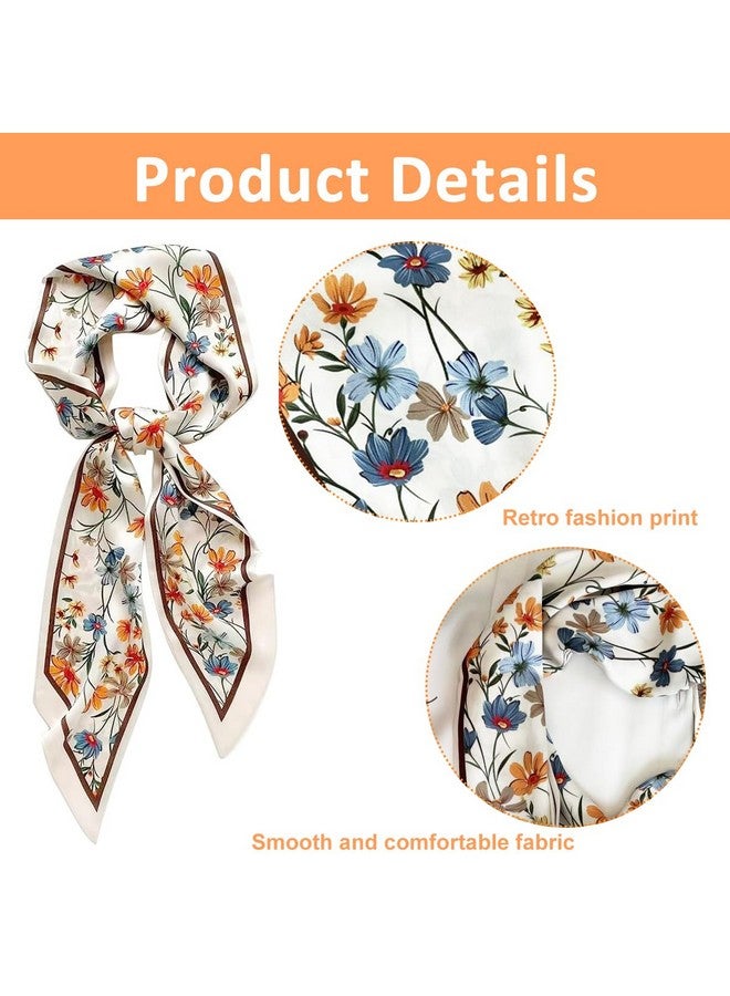 PALAY® Women Silk Scarf Women's Fashion Floral Ladies Long Silk Tie 59'' Narrow Silk Scarf Ladies Cravats Silk Neck Scarf for Suit, Blazers, Shirts, Gift for Ladies - Image 3