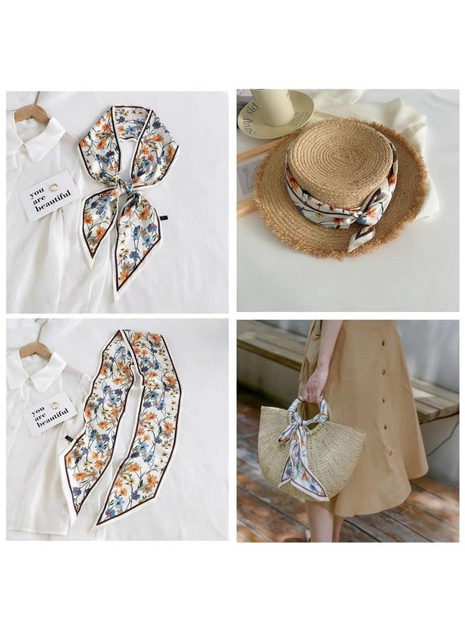 PALAY® Women Silk Scarf Women's Fashion Floral Ladies Long Silk Tie 59'' Narrow Silk Scarf Ladies Cravats Silk Neck Scarf for Suit, Blazers, Shirts, Gift for Ladies - Image 5