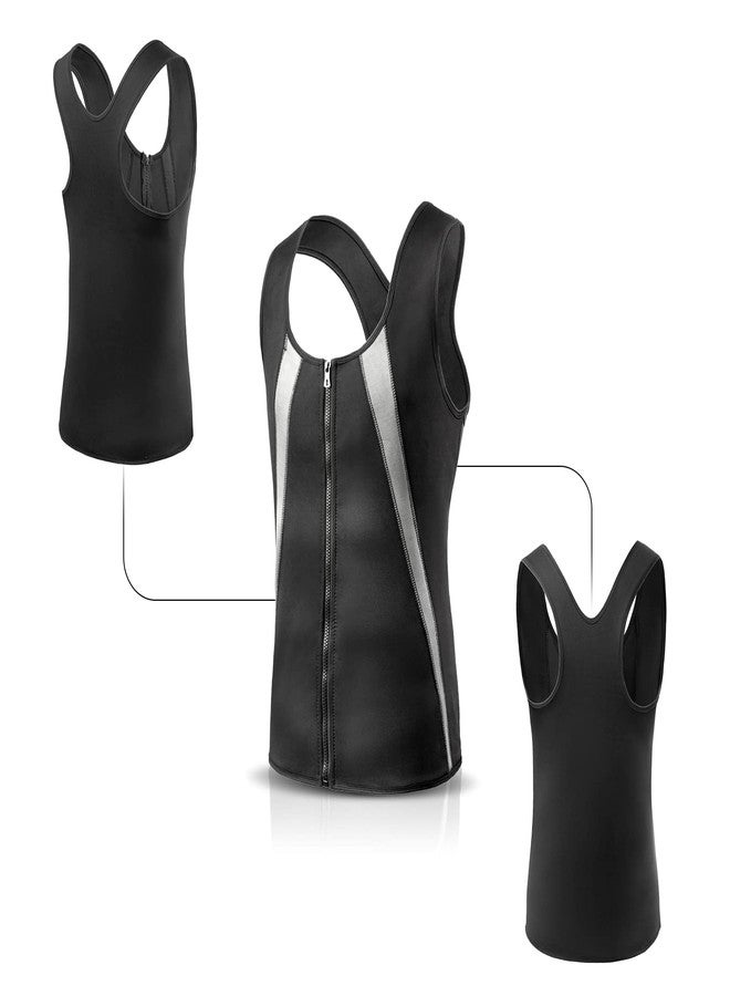 Donason Men Sauna Suit Neoprene Waist Trainer Men's Hot Sweat Vest Body Shaper Tank Top Shapewear Workout Suit with Zipper - Image 5