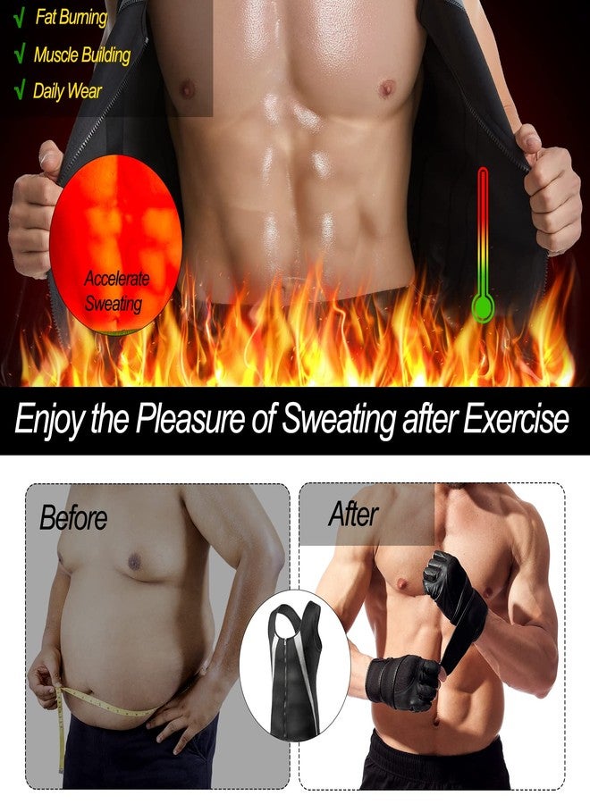 Donason Men Sauna Suit Neoprene Waist Trainer Men's Hot Sweat Vest Body Shaper Tank Top Shapewear Workout Suit with Zipper - Image 3