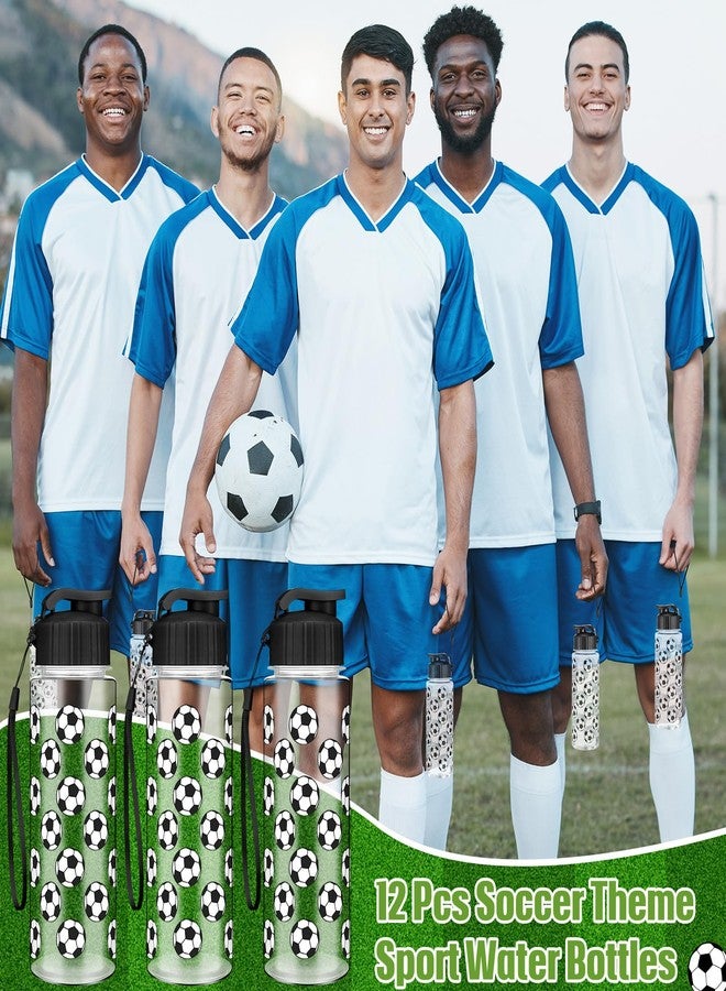 Funnymoom 12 Pcs Soccer Water Bottles Bulk 17 oz Soccer Sports Bottle with Leak Proof Flip Top Reusable Plastic Water Bottles for Team Gift Accessories Sports Party Favors Supplies - Image 4