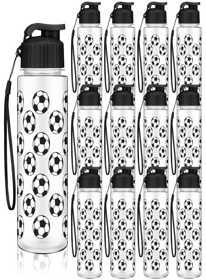 Funnymoom 12 Pcs Soccer Water Bottles Bulk 17 oz Soccer Sports Bottle with Leak Proof Flip Top Reusable Plastic Water Bottles for Team Gift Accessories Sports Party Favors Supplies - Image 1