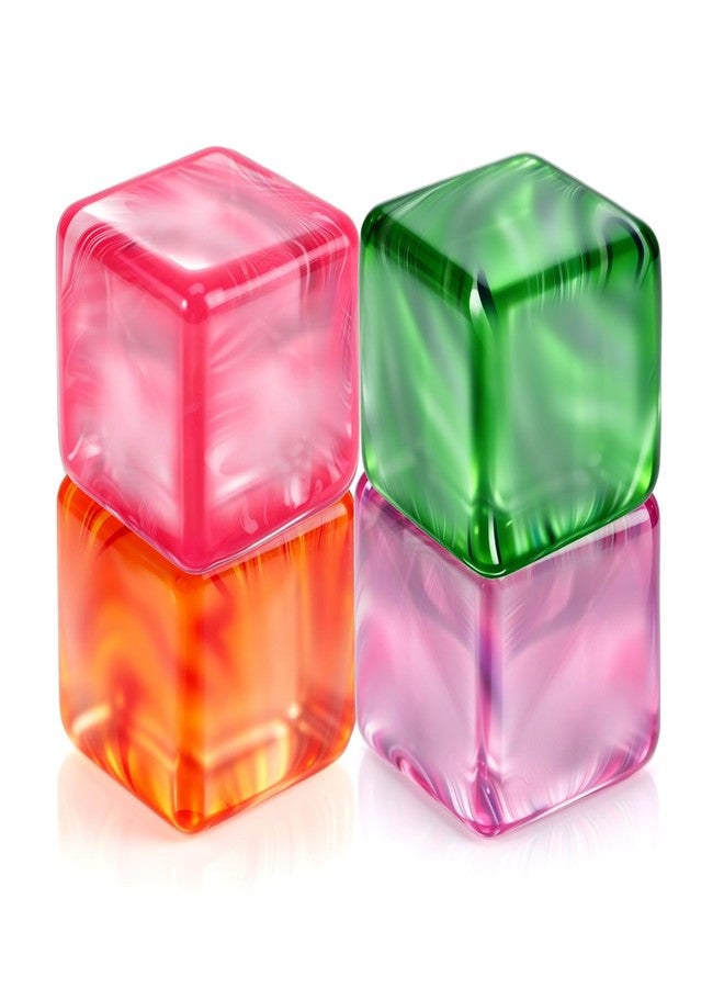 Bingcute 4 Pack Mini Stress Cube Slow Rising Squishy Fidget Toys, Ice Cube Stress Balls for Adults Kids Anxiety Relief Soft Squeeze Sensory Toys Party Favors Goodie Bag Stuffers Gifts - Image 1