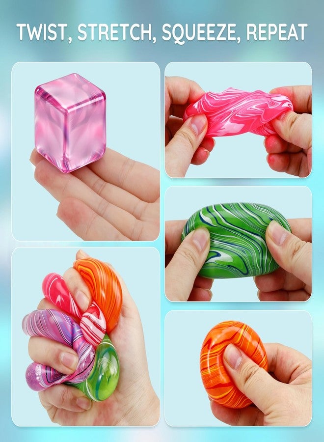 Bingcute 4 Pack Mini Stress Cube Slow Rising Squishy Fidget Toys, Ice Cube Stress Balls for Adults Kids Anxiety Relief Soft Squeeze Sensory Toys Party Favors Goodie Bag Stuffers Gifts - Image 4