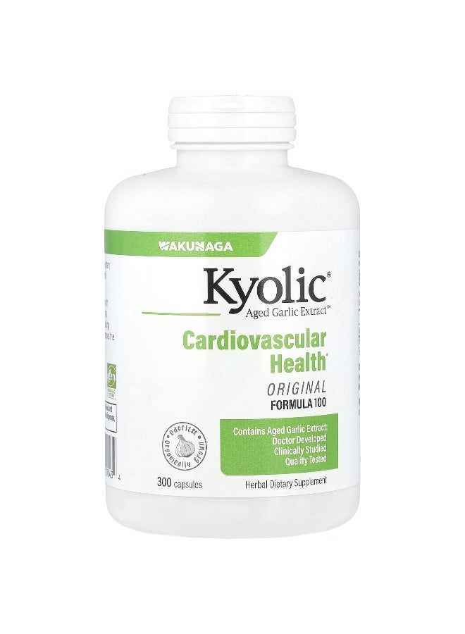 Kyolic, Aged Garlic Extract™, Cardiovascular Health, Original Formula 100, 600 mg, 300 Capsules (300 mg Per Capsule) (Packaging may vary) - Image 1