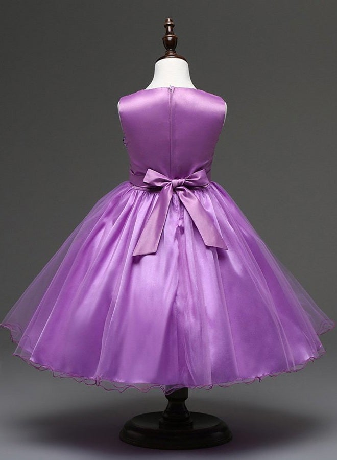 DreamHigh Sequined Flower Girls Party Dress (12, Purple) - Image 2