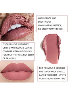 KASTWAVE 12Pcs Nude Lipstick Set, Matte Liquid Lipstick Set Long Lasting Wear Non Stick Cup Not Fade Waterproof Lip Gloss Set for Women  Girls Daily Makeup Kit  - Image 3