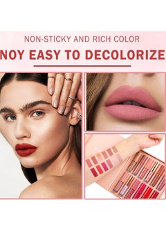 KASTWAVE 12Pcs Nude Lipstick Set, Matte Liquid Lipstick Set Long Lasting Wear Non Stick Cup Not Fade Waterproof Lip Gloss Set for Women  Girls Daily Makeup Kit  - Image 5