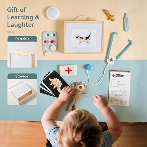 EERKEOD Kids Vet Doctor Kit STEM Toy Learn Animal Anatomy with Stethoscope OrganMuscle Models XRay Cards Interactive Pretend Play for Boys Girls - Image 5