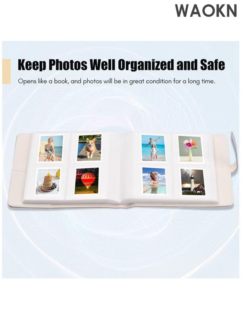 دبليو أيه أو كي أن ألبوم صور جلد صلب اللون ، مصمم بطريقة عصرية وبسيطة وجوية ، مع تخزين بطاقة ألبوم صور بولارويد 3 بوصة وألبوم تخزين كبير سعة أربع شبكات ، مناسب لحفلات الزفاف والسفر وأعياد الميلاد والذكرى السنوية وغيرها من المناسبات التذكارية. - Image 2