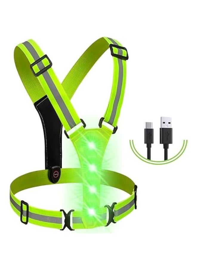RYNX LED Reflective Vest Running Gear USB  Light Up Running Vest Running Jackets Reflective Running Gear AccessoriesSuitable for Outdoor Sports  - Image 1