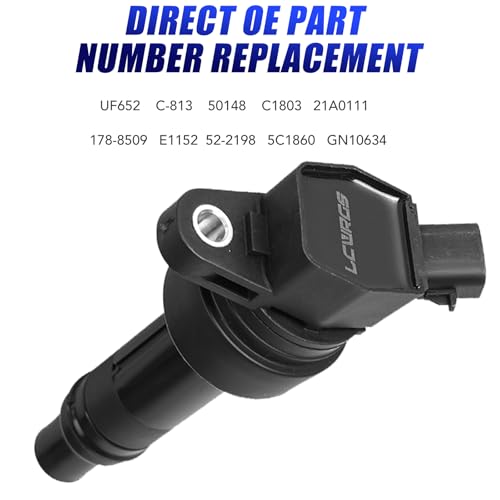 LCWRGS مجموعة من 4 حزم لفائف الإشعال وشمعات إيريديوم تناسب 1.6 L4 كيا سول ريو هيونداي فيلوسير أكسنت 2012 2013 2014 2015 2016 2017 2018 2019 لفائف شمعات تحل محل UF652 - Image 4