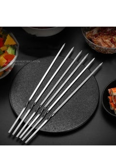 Generic 16 Pcs Stainless Steel Barbecue Metal Skewers  26 CM  - Image 1