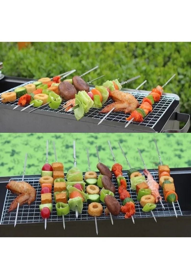 Generic - 16 Pcs Stainless Steel Barbecue Metal Skewers  26 CM - Image 1