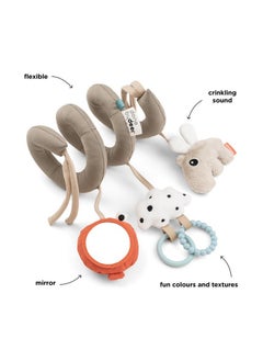 done by deer Done by Deer Happy Clouds Sand Activity Spiral - Soft Baby Toy with Crinkle Sound, Mirror, and Tactile Elements for Cots, Car Seats, Strollers, and Prams  - Image 2