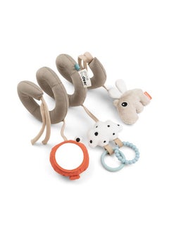 done by deer Done by Deer Happy Clouds Sand Activity Spiral - Soft Baby Toy with Crinkle Sound, Mirror, and Tactile Elements for Cots, Car Seats, Strollers, and Prams  - Image 1