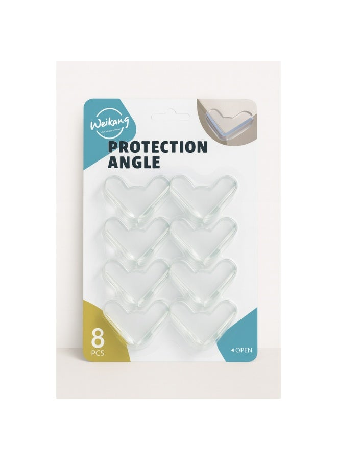8 Pcs Heart-Shaped Transparent Corner Protectors - Premium Baby Proofing Safety Guards for Furniture Edges - Image 2