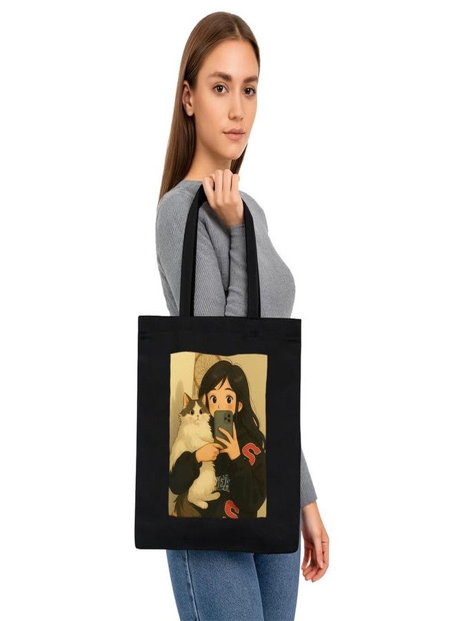 PrintingZone Printed Tote Bag For Women| Cotton Canvas Tote Bag for Girls - Printed Design - Image 3