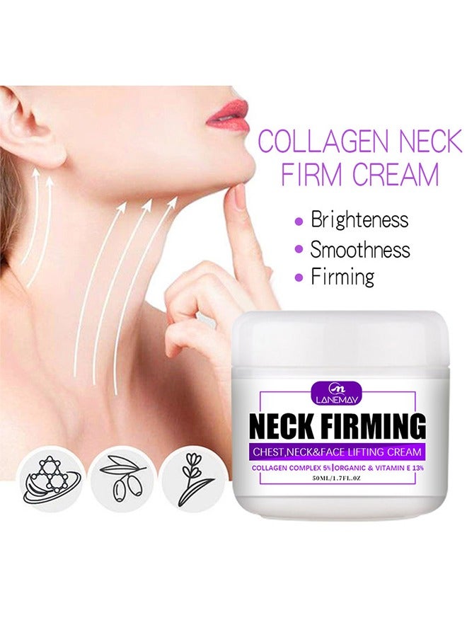LANEMAY Neck Firming,Collagen Neck Firming Cream,Face Lift&Tightening Cream for Face Neck Chest,Natural Anti-Aging Facial Moisturizer with Collagen&Vitamin E,Sagging Wrinkle Skin Treatment for Women and Men 50ml - Image 2