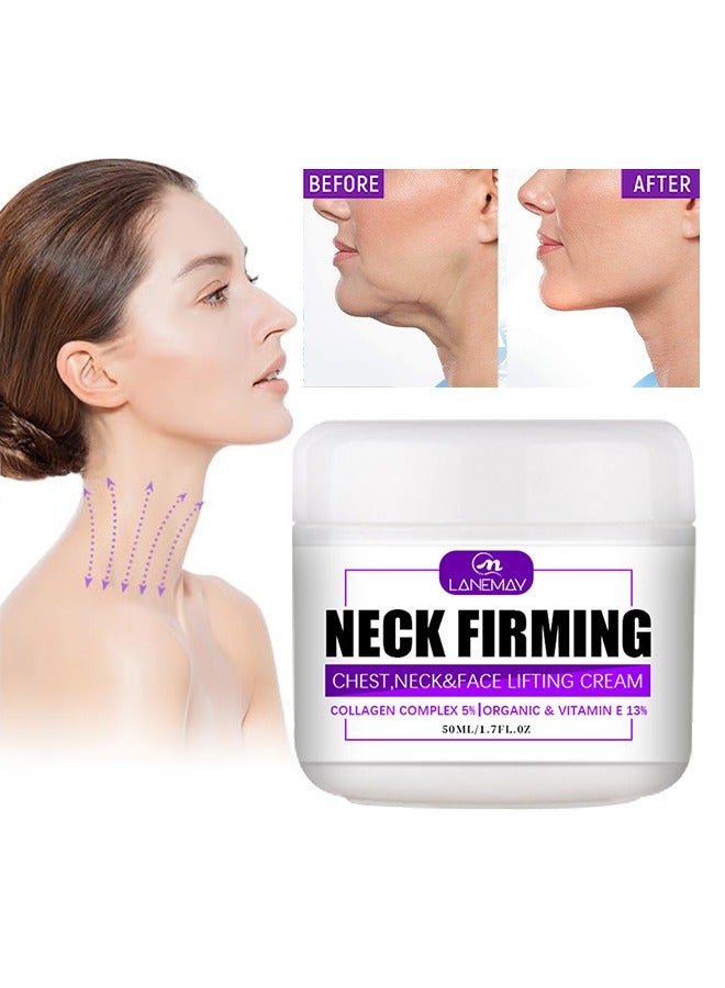 LANEMAY Neck Firming,Collagen Neck Firming Cream,Face Lift&Tightening Cream for Face Neck Chest,Natural Anti-Aging Facial Moisturizer with Collagen&Vitamin E,Sagging Wrinkle Skin Treatment for Women and Men 50ml - Image 1