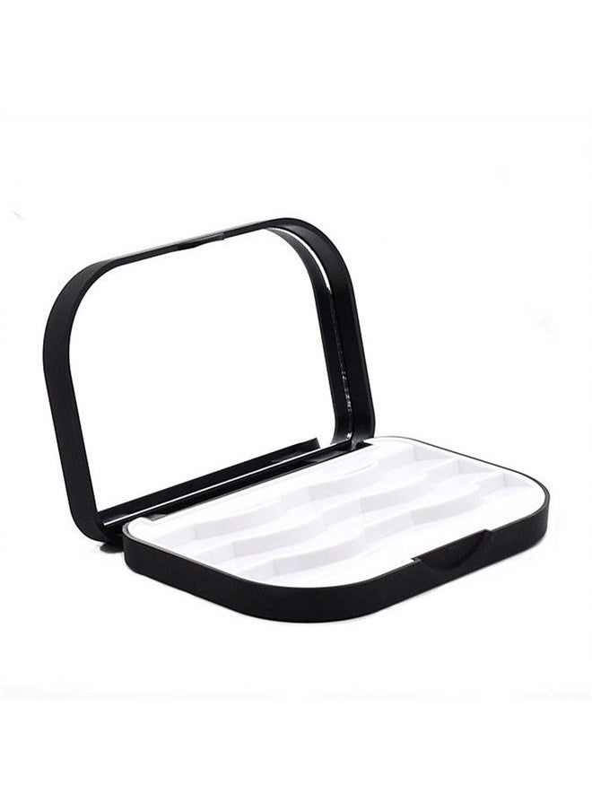 YiQiYi - Cosmetic Case Empty Eyelashes Storage Case with Makeup Mirror Holder Box Fake Eyelash Packing Travel Storage Case Eyelashes Bag(Black) - Image 1