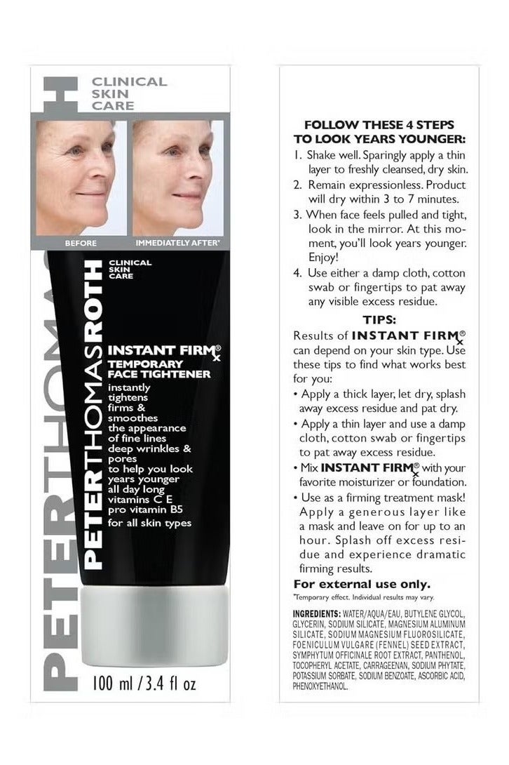 بيتر توماس روث على الفور firmx مؤقتة شد الوجه ، شد الخطوط الدقيقة على نحو سلس ، التجاعيد العميقة والمسامات ( 3.4 أوقية ) - Image 2