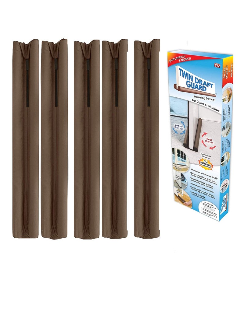 5Pc Twin Draft Guard Ground Under Door Draft Blocker For Reduce Noise  - Image 1