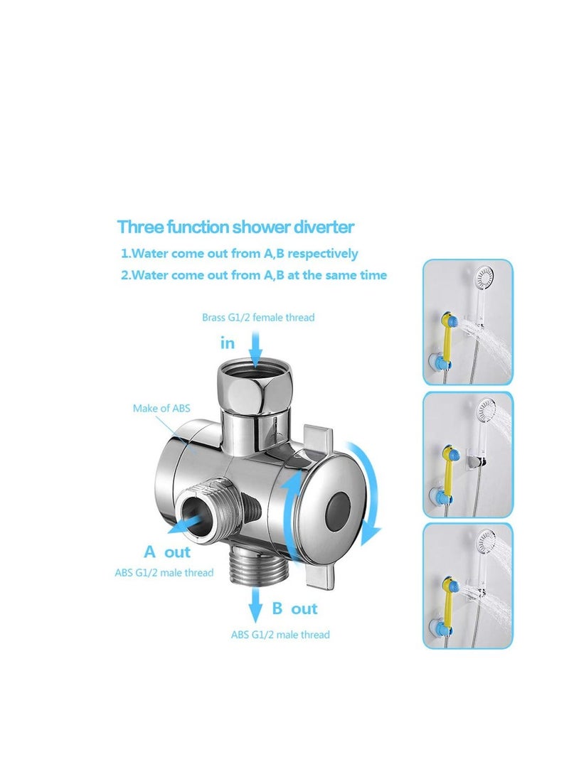 محول ذراع الدش، جزء بديل لمكونات نظام الحمام العالمي، محول T ثلاثي الاتجاهات G 1/2، مناسب لرأس الدش المحمول ورأس الرش الثابت (كروم) - pzsku/Z1178CAD3B5B187C419CEZ/45/_/1687167228/edd9af35-130c-4e81-9fd2-90951ab02f29